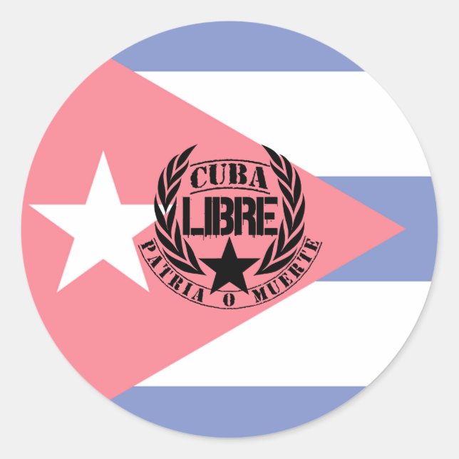 Sticker Rond Cuba Libre Motto Laurels (Devant)