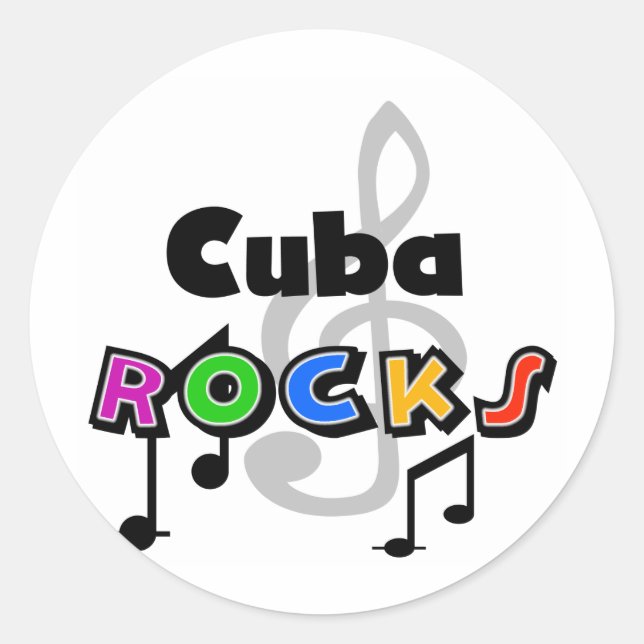 Sticker Rond Cuba Rocks (Devant)