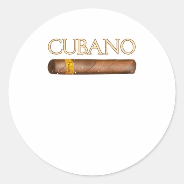 Sticker Rond Cubano Cubain Cigar Tee Cadeau pour hommes cig (Devant)