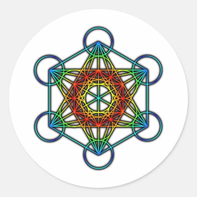 Sticker Rond Cube de Metatron (couleur 1) (Devant)