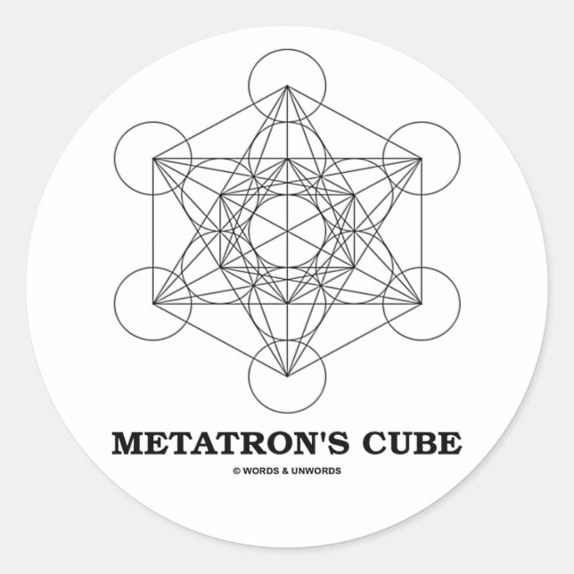Sticker Rond Cube de Metatron (Géométrie Sacrée) (Devant)