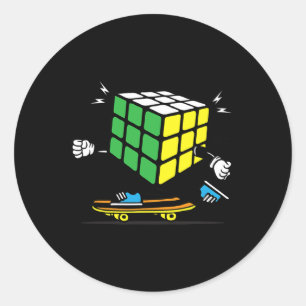 Sticker Rond Cube de sciences de puzzle skateboard Kawaii skate