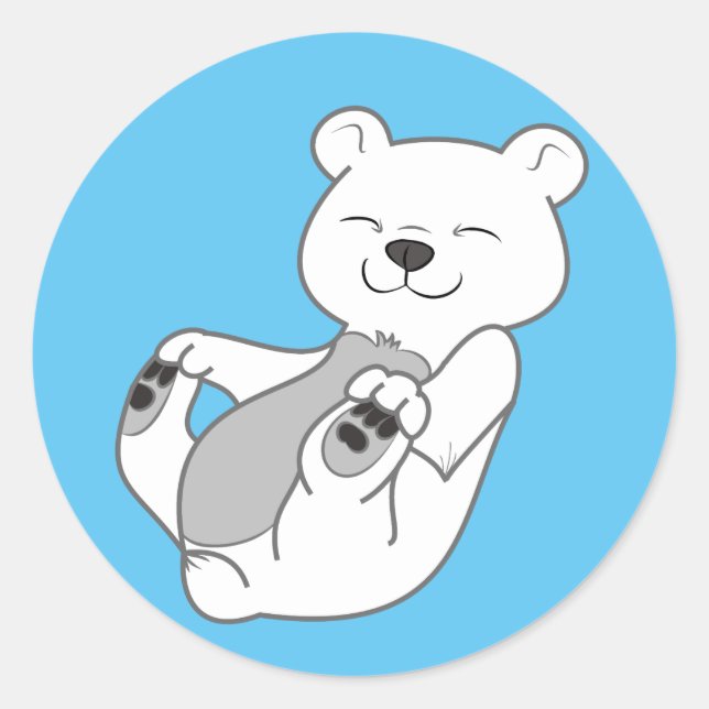 Sticker Rond Cube d'ours polaire (Devant)