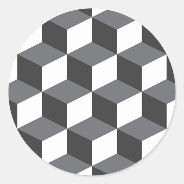Sticker Rond Cubes d'architecture urbaine, simple, moderne moti (Devant)