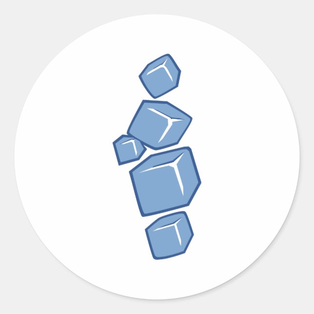 Sticker Rond Cubes de glace (Devant)