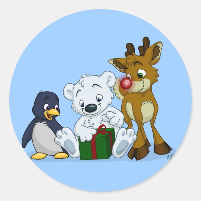 Sticker Rond Cubes de Noël (Devant)