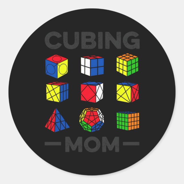 Sticker Rond Cubing Maman Speed Cubing Math (Devant)