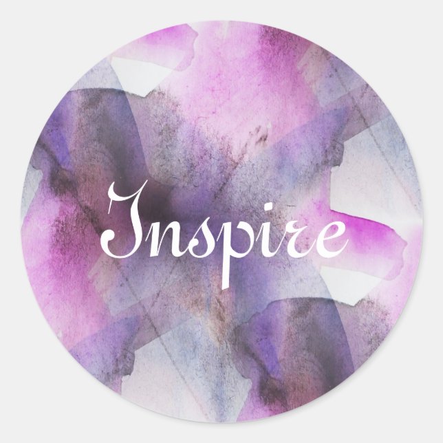 Sticker Rond cubisme transparent violet art abstrait (Devant)