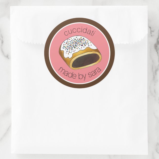 Sticker Rond Cuccidati Italien Christmas Fig Cookies Cuits Par (Sac)