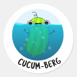 Sticker Rond Cucum-berg Funny Concomber Pun