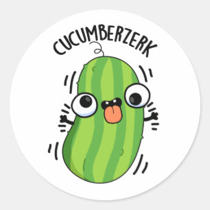 Sticker Rond Cucumberzerk Funny Berzerk Cucumber Pun