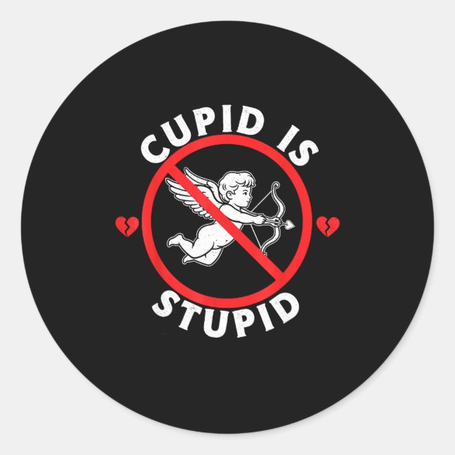Sticker Rond Cud Is Stud Hate Valentines Anti Valentine Stud Cu (Devant)
