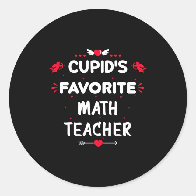 Sticker Rond Cud S Favorite Math Teacher Valentine S Day Man  (Devant)