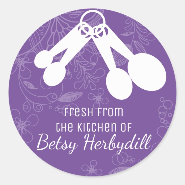 Sticker Rond Cuillères de mesure de couleur personnalisées de l (Devant)