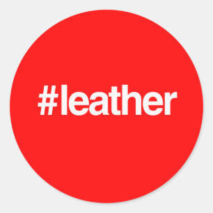 STICKER ROND CUIR HASHTAG