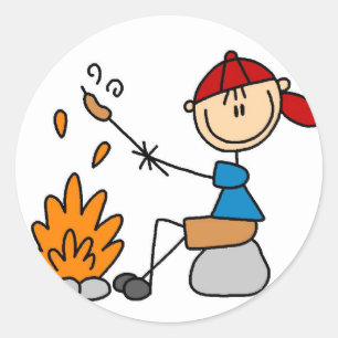 Sticker Rond Cuire l'autocollant Hot Dogs