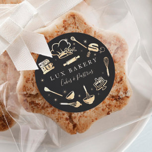 Sticker Rond Cuisine à étincelle en or de luxe Boulangerie d'us