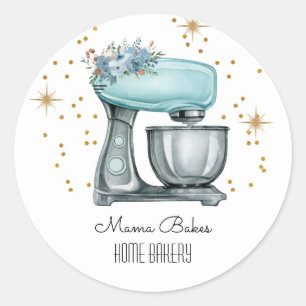 Sticker Rond Cuisine à l'aquarelle Baker Chef pâtisserie