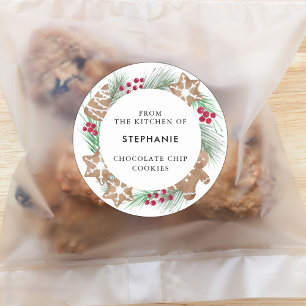 Sticker Rond Cuisine à l'aquarelle personnalisée