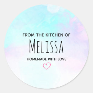 Sticker Rond Cuisine Abstraite couleur bleu et violet