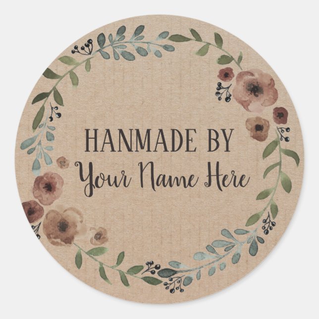 Sticker Rond Cuisine artisanale Gâteau Vintage Artisanat Fleur  (Devant)