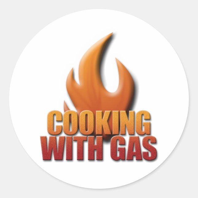 Sticker Rond Cuisine Au Gaz (Devant)