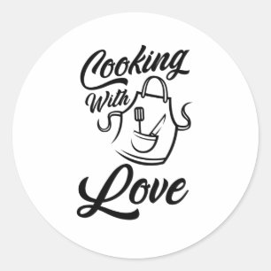 Sticker Rond Cuisine Avec Amour
