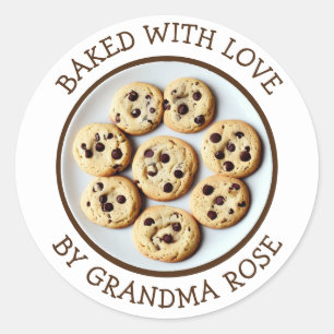 Sticker Rond Cuisiné avec amour Chip Chip Cookies