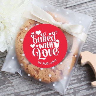 Sticker Rond Cuisiné Avec Amour Fêtes Personnalisées Cuisine Ro