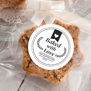 Sticker Rond Cuisiné avec amour Noël Cuisine de Noël