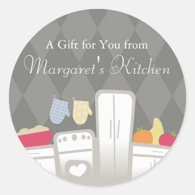 Sticker Rond cuisine blanche pâte de fruit emballage de la boul (Devant)