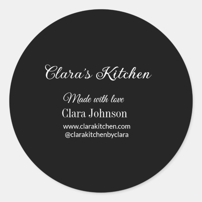 Sticker Rond cuisine cuisine chef ajouter restaurant nom du tra (Devant)