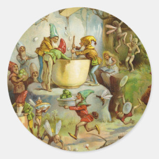 Sticker Rond Cuisine Dans La Cuisine Gnome