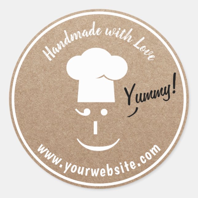 Sticker Rond Cuisine de boulangerie artisanale Chef Rustique Kr (Devant)