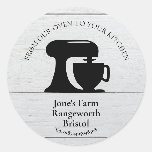 Sticker Rond cuisine de la commercialisation des produits de bo (Devant)