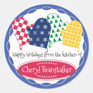 Sticker Rond Cuisine de Noël Fêtes de Noël