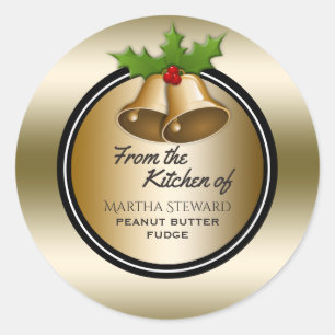 Sticker Rond Cuisine de vacances Elegant Gold de la cuisine de