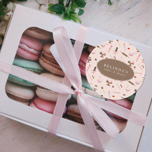 Sticker Rond Cuisine et Cuisine Ustensiles Boulangerie Cuisine