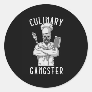 Sticker Rond Cuisine Gangster culinaire Cuisine Cuisine Cuisini