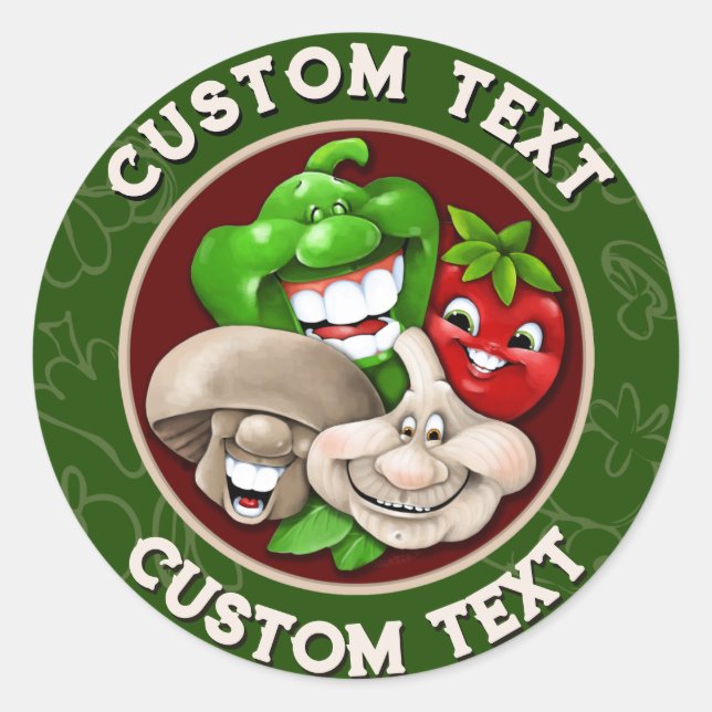 Sticker Rond CUISINE Italienne Joyeuse sur mesure Cuisine Entre (Devant)