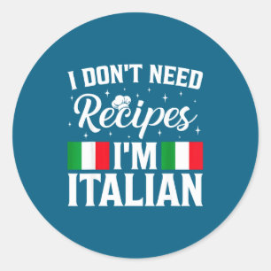Sticker Rond Cuisine italienne sans recettes
