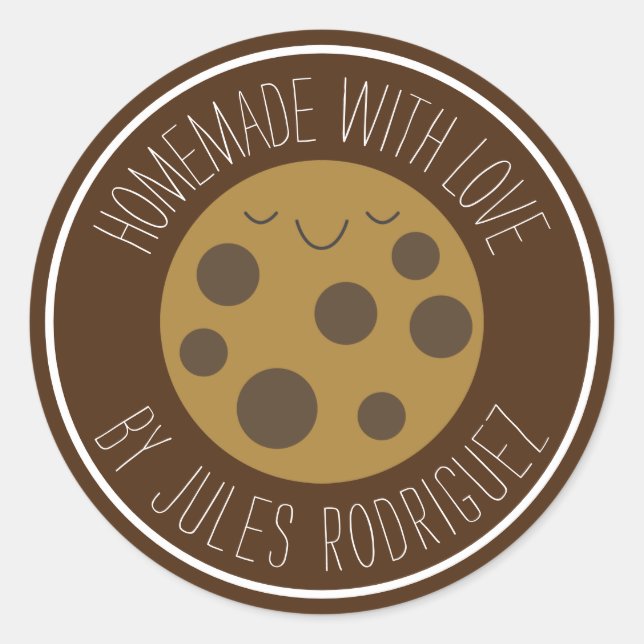 Sticker Rond Cuisine maison au chocolat Chip Cookie (Devant)