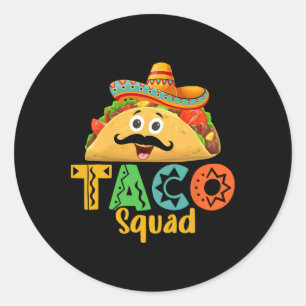 Sticker Rond Cuisine mexicaine Cinco De Mayo Taco Squad
