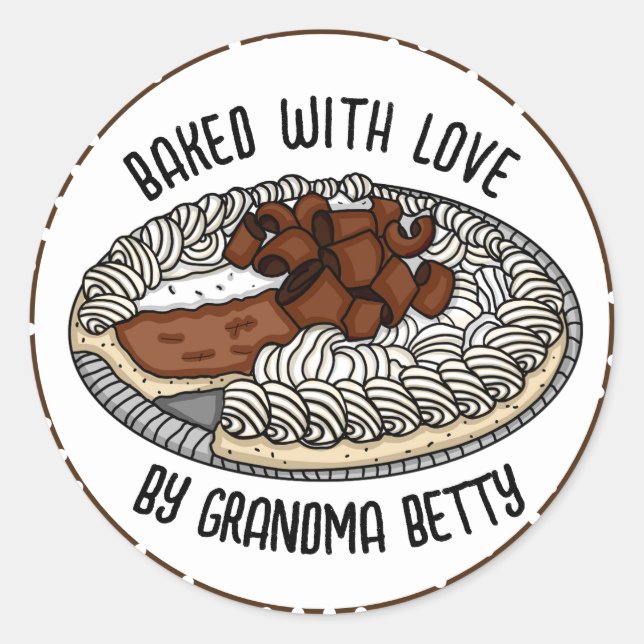 Sticker Rond Cuisine personnalisée avec amour (Devant)