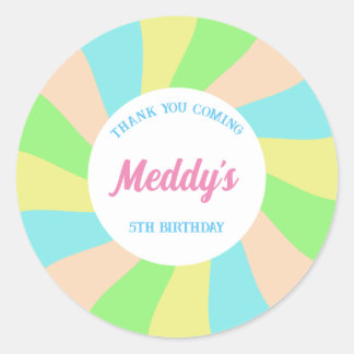 Sticker Rond Cuisine rétro pastel fantaisiste