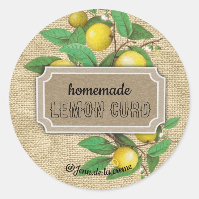 Sticker Rond Cuisine rustique au citron curd (Devant)