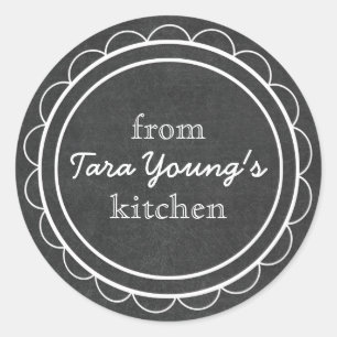 Sticker Rond Cuisine Whimsical Cute Chalkboard Canning Cuisine