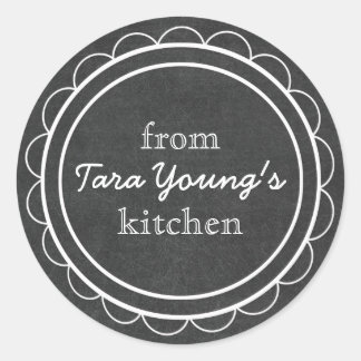 Sticker Rond Cuisine Whimsical Cute Chalkboard Canning Cuisine