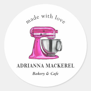 Sticker Rond Cuisine Whiser Rose Traiteur Pâtisserie Chef Cuisi