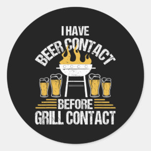 Sticker Rond Cuisinier BBQ drôle Rbercue Grillades